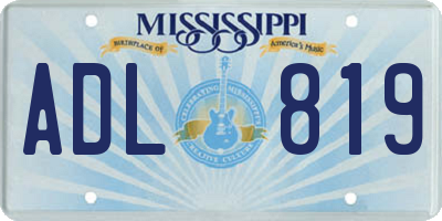 MS license plate ADL819