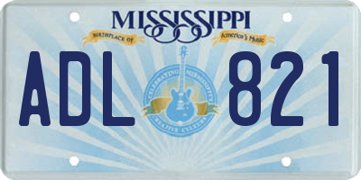 MS license plate ADL821