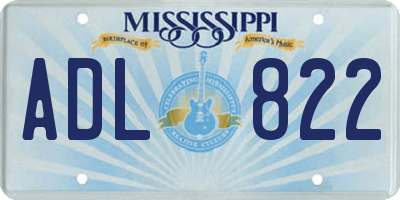 MS license plate ADL822