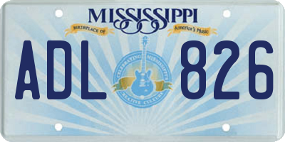 MS license plate ADL826