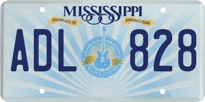 MS license plate ADL828