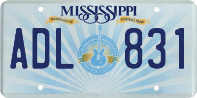 MS license plate ADL831