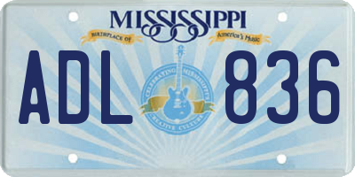 MS license plate ADL836