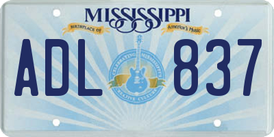 MS license plate ADL837