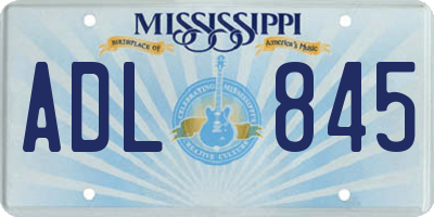 MS license plate ADL845