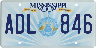 MS license plate ADL846