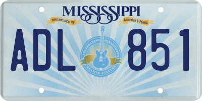 MS license plate ADL851