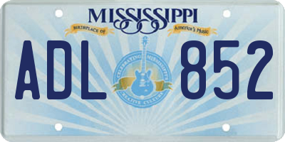 MS license plate ADL852