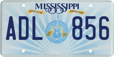 MS license plate ADL856
