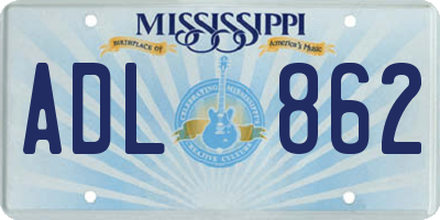 MS license plate ADL862