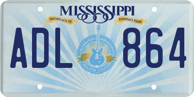 MS license plate ADL864