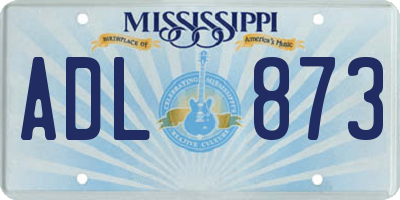 MS license plate ADL873