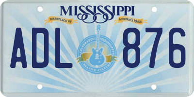 MS license plate ADL876