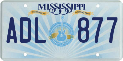 MS license plate ADL877
