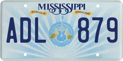 MS license plate ADL879