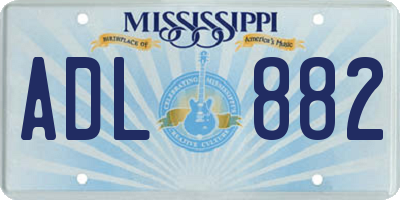 MS license plate ADL882