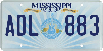 MS license plate ADL883