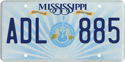 MS license plate ADL885