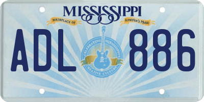 MS license plate ADL886