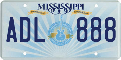 MS license plate ADL888