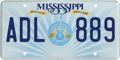 MS license plate ADL889