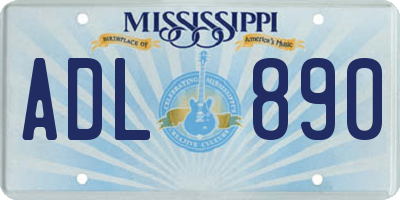 MS license plate ADL890