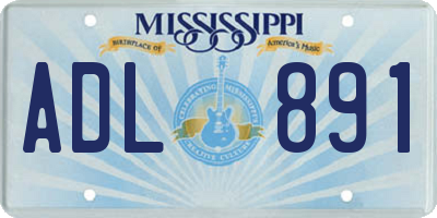 MS license plate ADL891