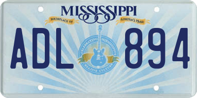 MS license plate ADL894