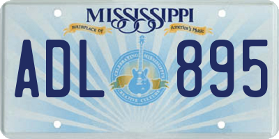 MS license plate ADL895