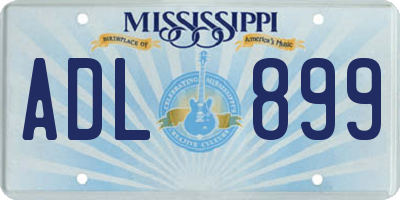 MS license plate ADL899