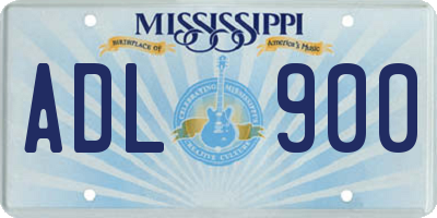 MS license plate ADL900