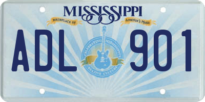 MS license plate ADL901