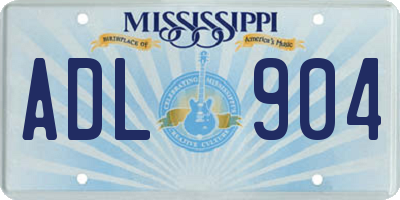 MS license plate ADL904