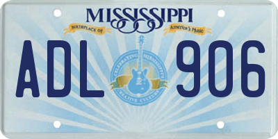 MS license plate ADL906