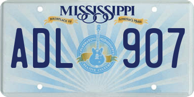MS license plate ADL907