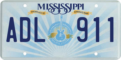 MS license plate ADL911