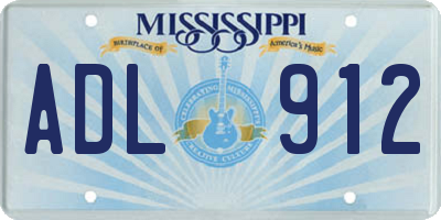MS license plate ADL912