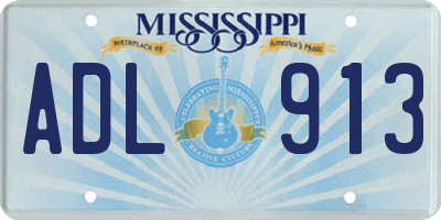 MS license plate ADL913