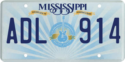 MS license plate ADL914