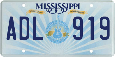 MS license plate ADL919