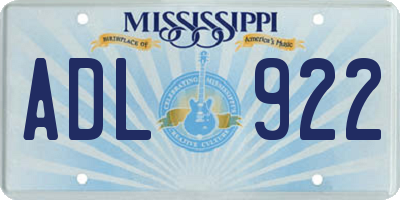 MS license plate ADL922