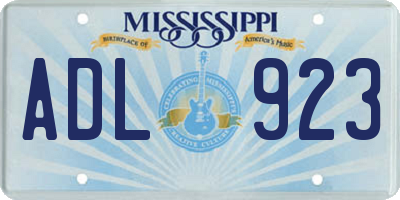 MS license plate ADL923