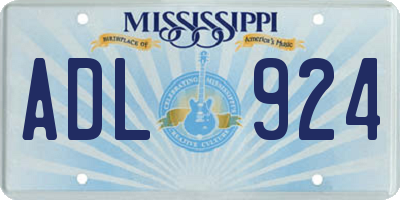 MS license plate ADL924