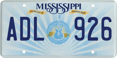 MS license plate ADL926