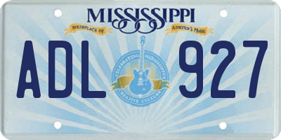 MS license plate ADL927