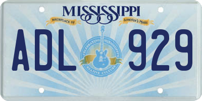 MS license plate ADL929