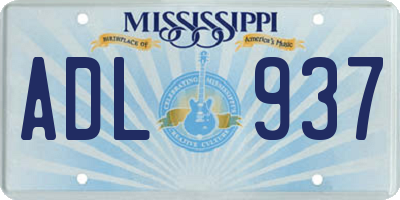 MS license plate ADL937