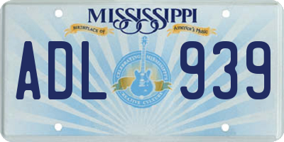 MS license plate ADL939