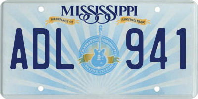 MS license plate ADL941