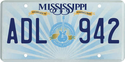 MS license plate ADL942